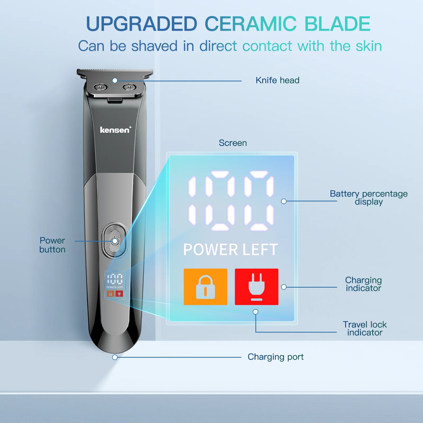 Afeitadora ajustable, máquina de cortar pelo, recortadora de barba IPX6, maquinilla de afeitar eléctrica, cortapelos, barbero. - Imagen 7