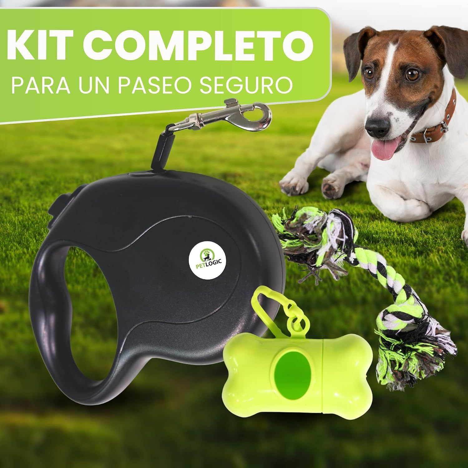 Correa Extensible Para Perro Con Portabolsas Y Juguete, Kit De Paseo Completo Y Resistente Para Perros Pequeños Y Medianos - Imagen 8
