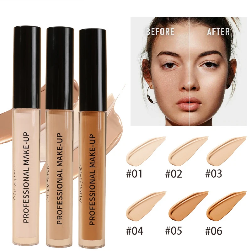 Maquillaje facial profesional. Corrector líquido mate de alta cobertura, resistente al agua, control de aceite, hidratante