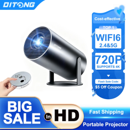 Proyector portátil compatible con 4K, Android, LED, cine en casa, para teléfonos, mini proyector de películas